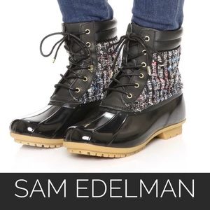 Auth Sam Edelman black waterproof duck boots sz 9